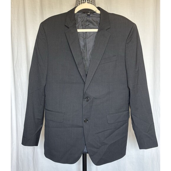 Banana Republic Mens Size 40S Charcoal Blazer Marzotto Italian Super 120 Wool